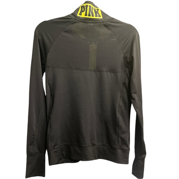 PINK size small zip up sweater, black and yellow. - Picture 5 of 7